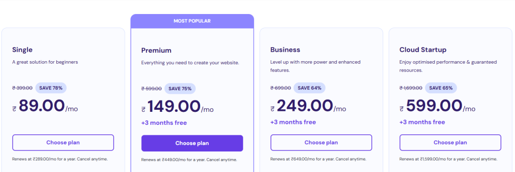 Hostinger Pricing Plans Hostinger Pricing Plans